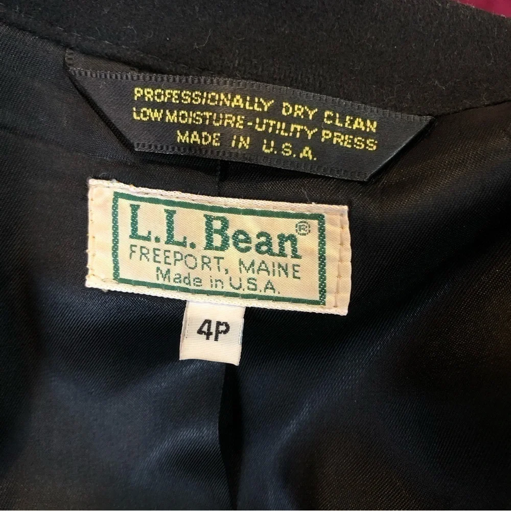 VINTAGE L.L. Bean black blazer sport coat made in USA 4P